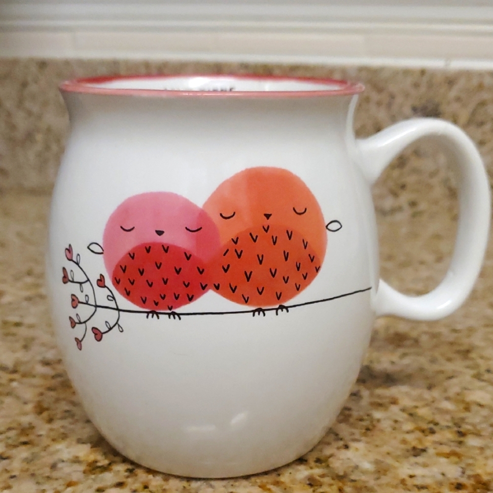 Charming Owl Design Mug - Pink and Orange